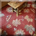 DR02. Floral rug. Measures approx. 5'x7' 